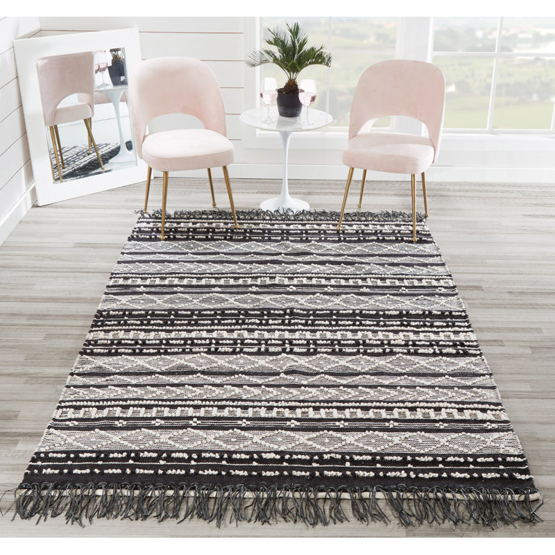 Union Rustic Otto Hand Woven Geometric Black Area Rug 2' X 3' & Reviews